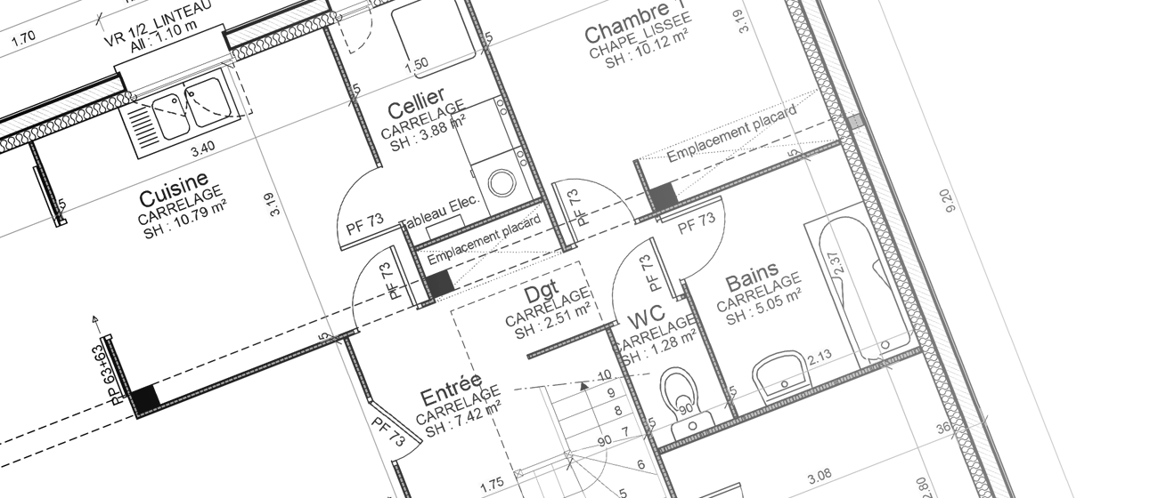 Plan de niveau d'une maison individuelle